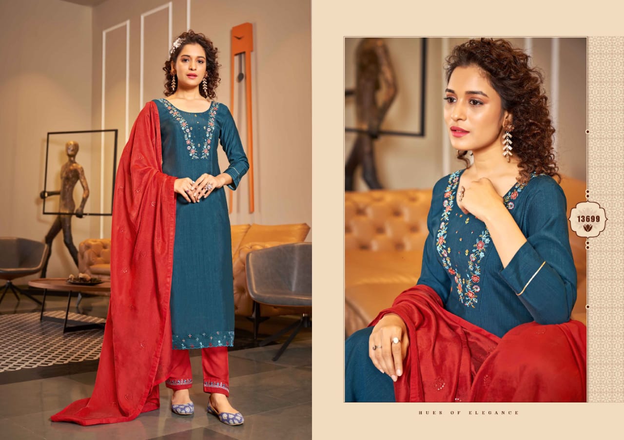 Kalaroop Zara 13698-13701 Wholesale Readymade Salwar Suits Catalog